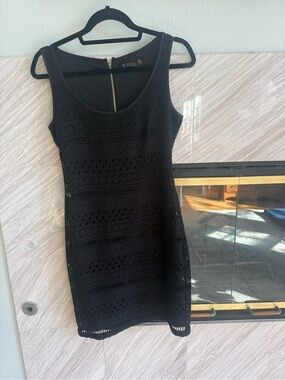 Guess Black Crochet Sheath Dress